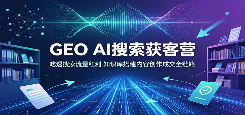 GEO AI搜索获客营：吃透搜索流量红利，知识库搭建内容创作成交全链路-聚码资源