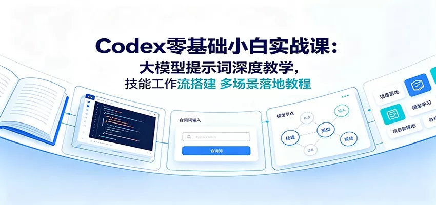 Codex零基础小白实战课：大模型提示词深度教学，技能工作流搭建多场景落地教程-聚码资源