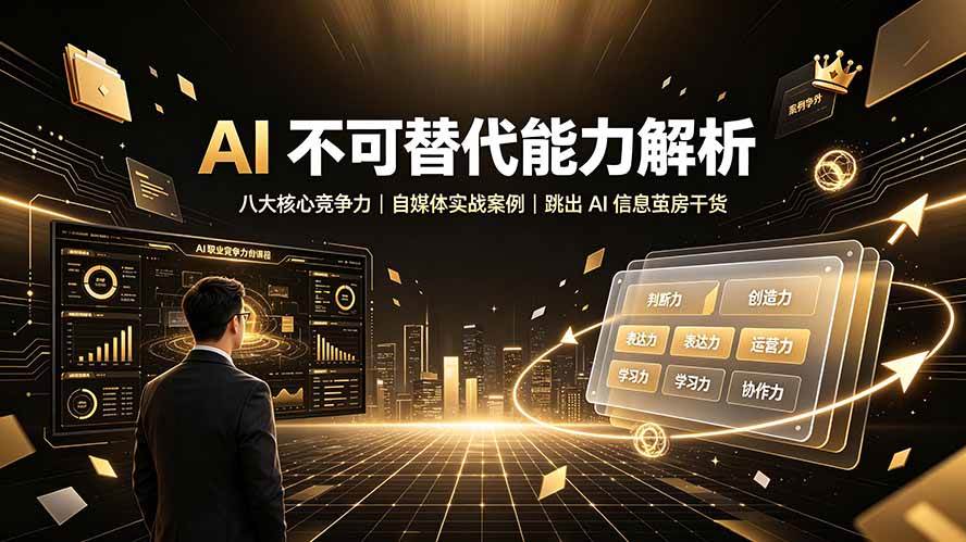 （19344期）付费文章：AI 不可替代能力解析▸八大核心竞争力｜自媒体实战案例｜跳出 AI 信息茧房干货-聚码资源
