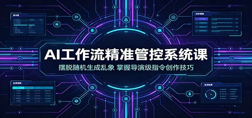 AI工作流精准管控系统课：摆脱随机生成乱象，掌握导演级指令创作技巧-聚码资源